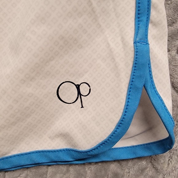 OP OPFlex Board Shorts Mens Size 34 White Blue Trim Ocean Pacific Geometric - Picture 7 of 9